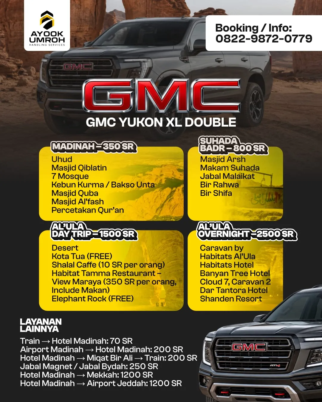 Eksplor Madinah & Al’Ula Lebih Nyaman dengan GMC Yukon